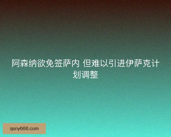 阿森纳欲免签萨内 但难以引进伊萨克计划调整 阿森纳欲免签萨内 但难以引进伊萨克计划调整