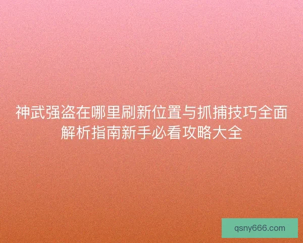 神武强盗在哪里刷新位置与抓捕技巧全面解析指南新手必看攻略大全