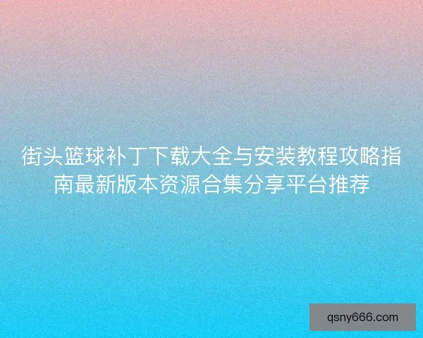 街头篮球补丁下载大全与安装教程攻略指南最新版本资源合集分享平台推荐